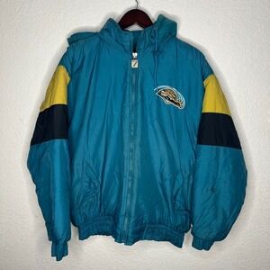 Vintage 90s Jacksonville Jaguars NFL Logo 7 Puffer Jacket SIze L